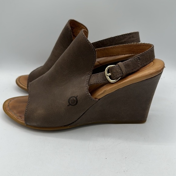 Born mocha brown leather sandals, size 6M - Picture 3 of 9